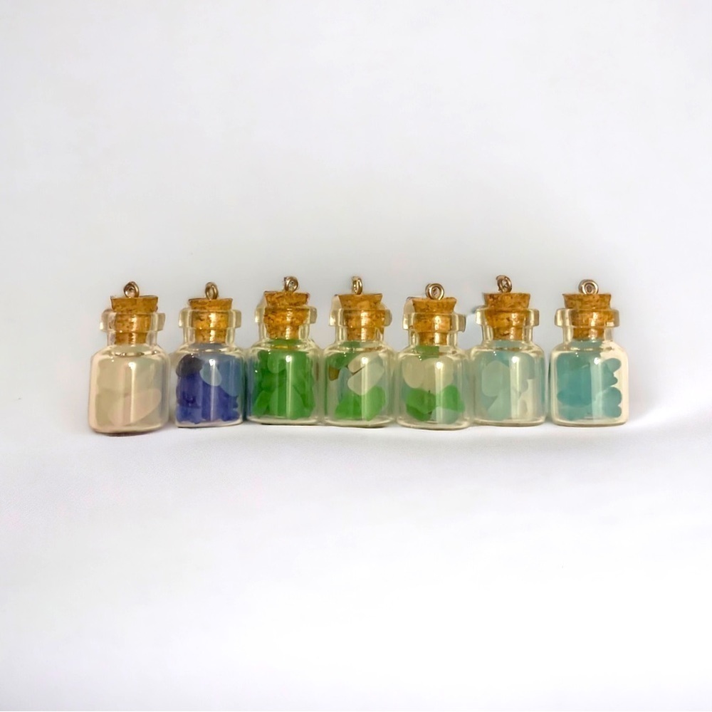 Lake Michigan Beach Glass Bottle Charms 1 Bottle